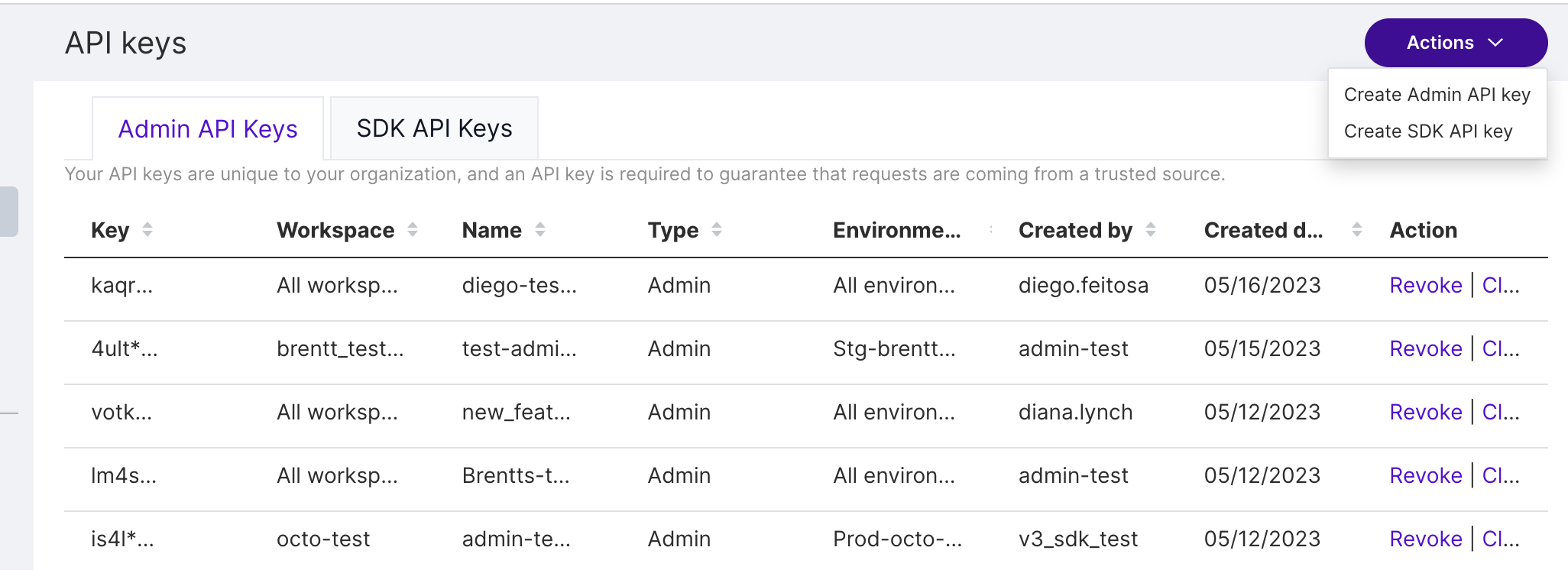 Where to find your API key, how to reset it and Scope of an API